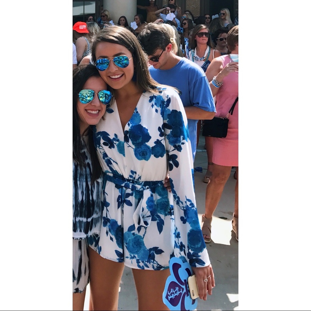 Fab’rik blue long sleeve floral romper - Picture 3 of 9
